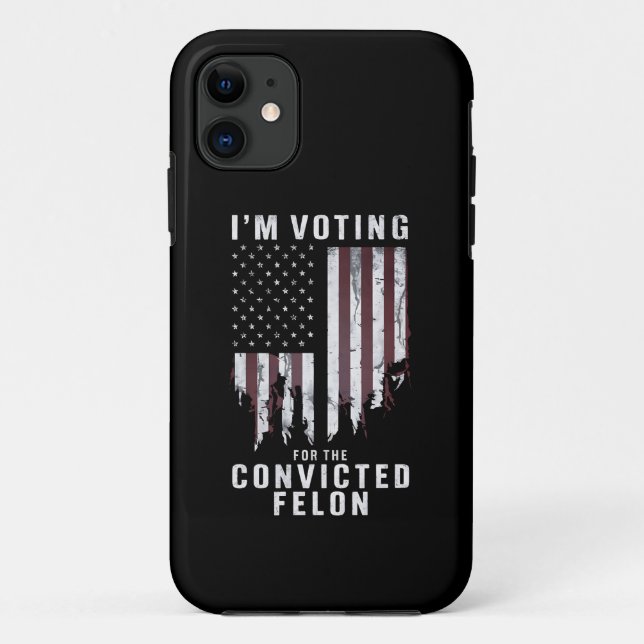 Capa Para iPhone 11 Voto a favor do condenado Felon Pro Trump 2024 (Verso)