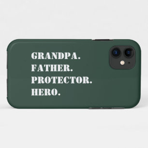 Capa Para iPhone 11 Vovô Padre Protetor Hero Texto Dia de os pais