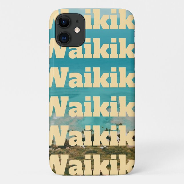 Capa Para iPhone 11 Waikiki, Honolulu, Oahu, Hawaii (Verso)