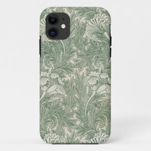 Capa Para iPhone 11 Wallpaper tulip William Morris verde têxtil