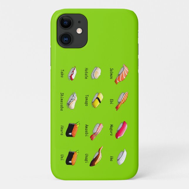 Capa Para iPhone 11 Wasabi sushi comida japonesa (Verso)