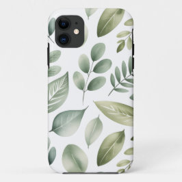 Capa Para iPhone 11 Watercolor Leaf Pattern