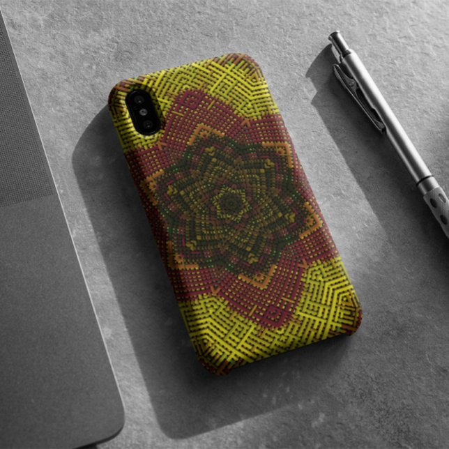 Capa Para iPhone 11 Weave Mandala Amarelo e Laranja (Criador carregado)