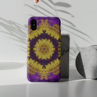 Capa Para iPhone 11 Weave Mandala Amarelo e Roxo