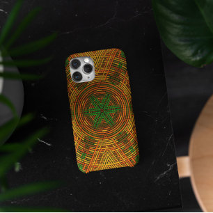 Capa Para iPhone 11 Weave Mandala Amarelo Laranja e Verde