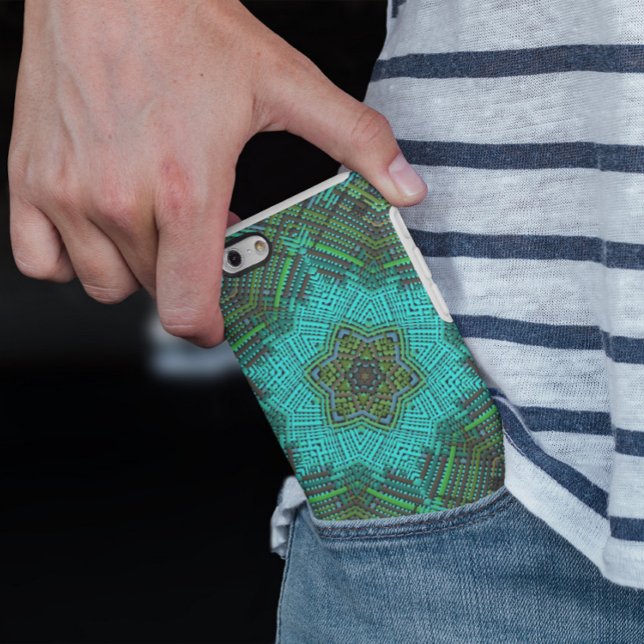 Capa Para iPhone 11 Weave Mandala Blue e Green (Criador carregado)