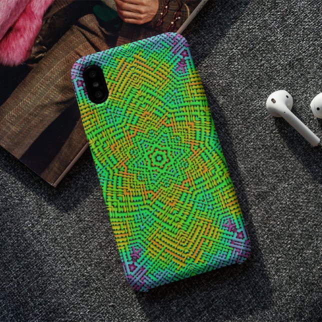 Capa Para iPhone 11 Weave Mandala Orange Green e Blue (Criador carregado)