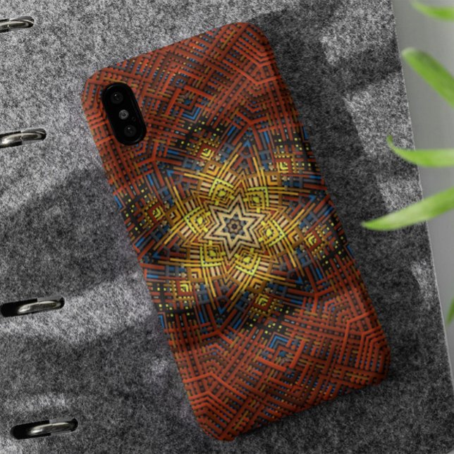 Capa Para iPhone 11 Weave Mandala Orange Yellow e Blue (Criador carregado)