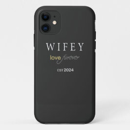 Capa Para iPhone 11 Wifey personalizado data de registro do Amor etern