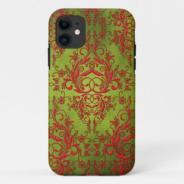 Capa Para iPhone 11 Wildflowers do damasco, Electra em Chartreuse e em (Verso)