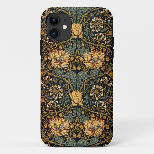 Capa Para iPhone 11 William Morris Antique Honeysuckle Padrão Floral (Verso)