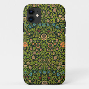 Capa Para iPhone 11 William Morris - Columbine, verde-escuro,