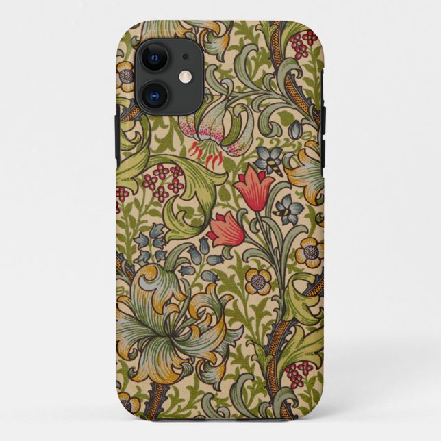 Capa Para iPhone 11 William Morris Ouro Lily Antique (Verso)
