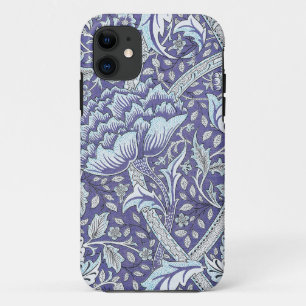Capa Para iPhone 11 William Morris Windrush flores florais azuis