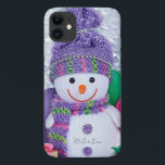 Capa Para iPhone 11 Winter time design with cute snowman<br><div class="desc">Nice winter design with snowman.  Cute.  Winter trend.  Winter time.  Nice gift.  Created special for you.</div>