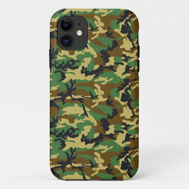 Capa Para iPhone 11 Woodland Camo Pattern (Verso)
