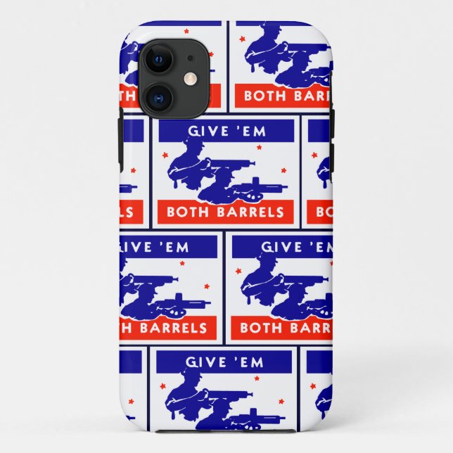 Capa Para iPhone 11 WWII dá-lhes os dois barris (Verso)