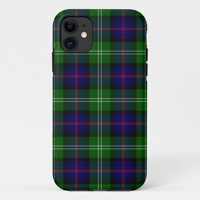 Capa Para iPhone 11 Xadrez azul-tartã-sul (Verso)