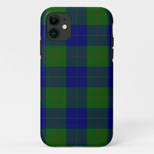 Capa Para iPhone 11 xadrez azul verde tartan Barclay