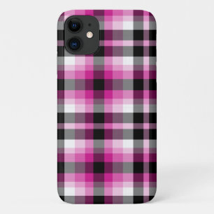 Capa Para iPhone 11 Xadrez branca preta rosa
