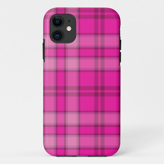 Capa Para iPhone 11 Xadrez cor-de-rosa popular (Verso)
