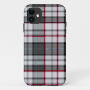 Capa Para iPhone 11 xadrez de tartan texturizada por cinza