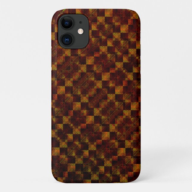 Capa Para iPhone 11 Xadrez deformado extremamente sujo de ferrugem ou  (Verso)