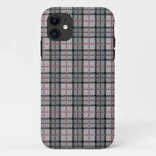 Capa Para iPhone 11 Xadrez do pixel no cinza com listra vermelha