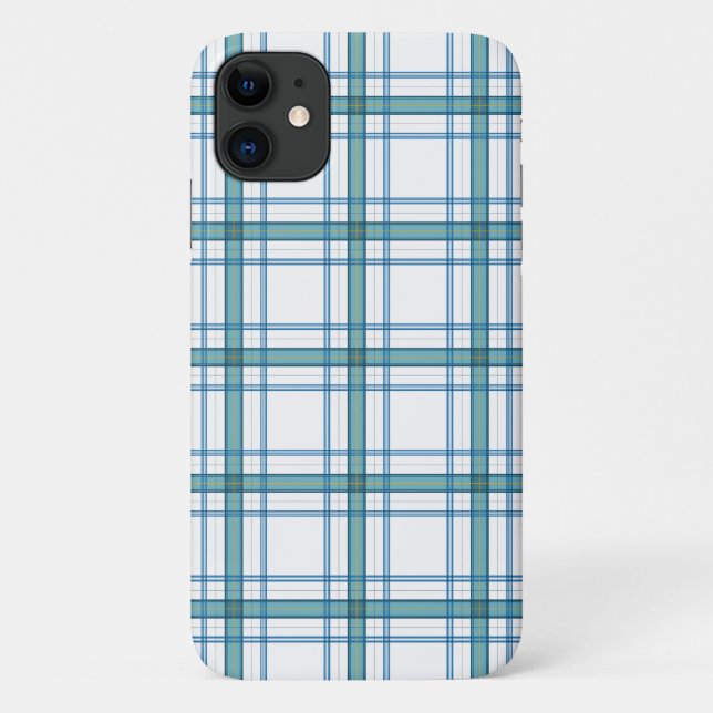 Capa Para iPhone 11 Xadrez em turquesa... (Verso)