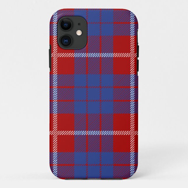 Capa Para iPhone 11 Xadrez escocesa Clan Hamilton Tartan (Verso)