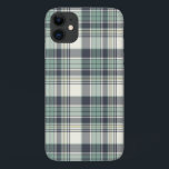Capa Para iPhone 11 Xadrez Marinho Azul e Costeira de Seafoam<br><div class="desc">Caso da Samsung Galaxy com um padrão de xadrez original da Plaidwerx em azul marinho, verde e marfim do mar.</div>