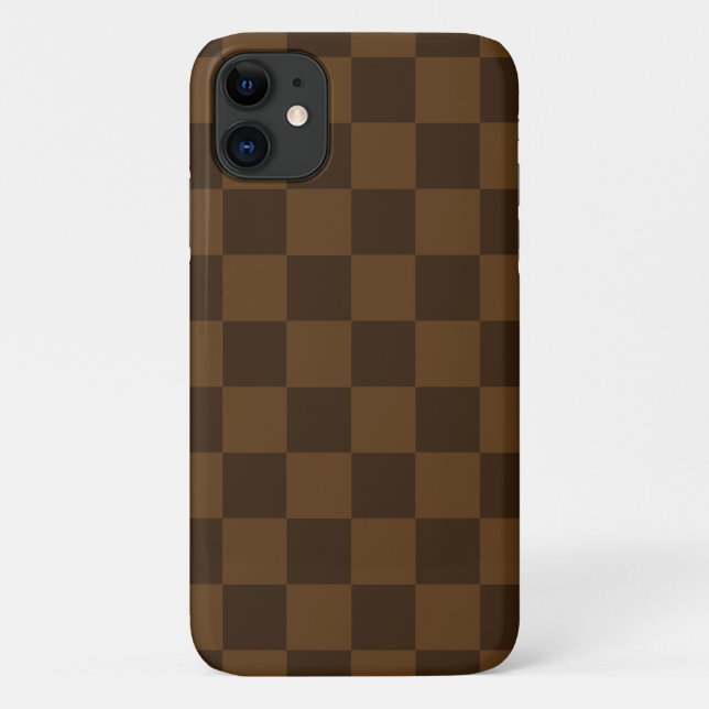 Capa Para iPhone 11 Xadrez marrom (Verso)