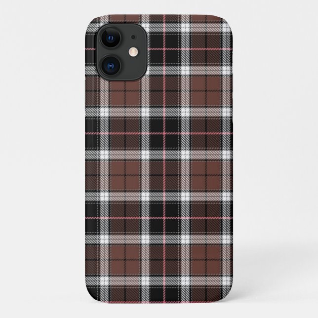 Capa Para iPhone 11 Xadrez Marrom (Verso)