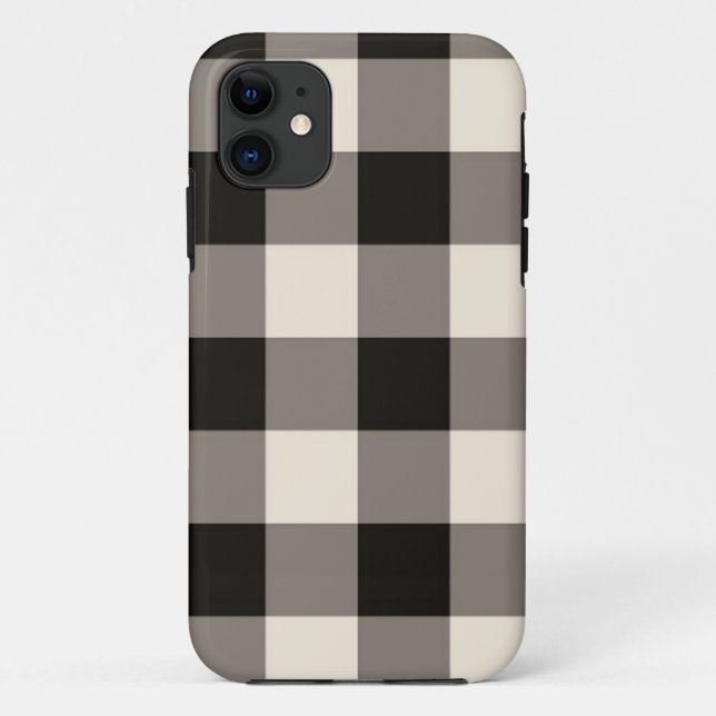 Capa Para iPhone 11 Xadrez Marrom Quadrado (Verso)