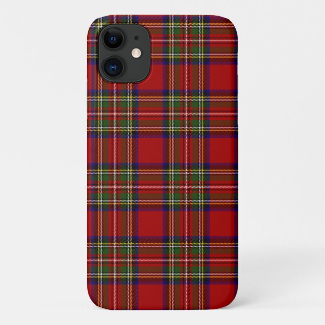 Capa Para iPhone 11 Xadrez Real Stewart Tartan Padrão Escocês (Verso)