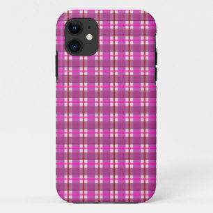 Capa Para iPhone 11 Xadrez rosa quente