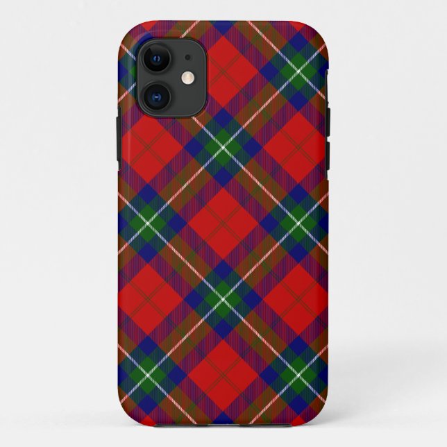 Capa Para iPhone 11 xadrez Ruthven vermelho verde azul (Verso)