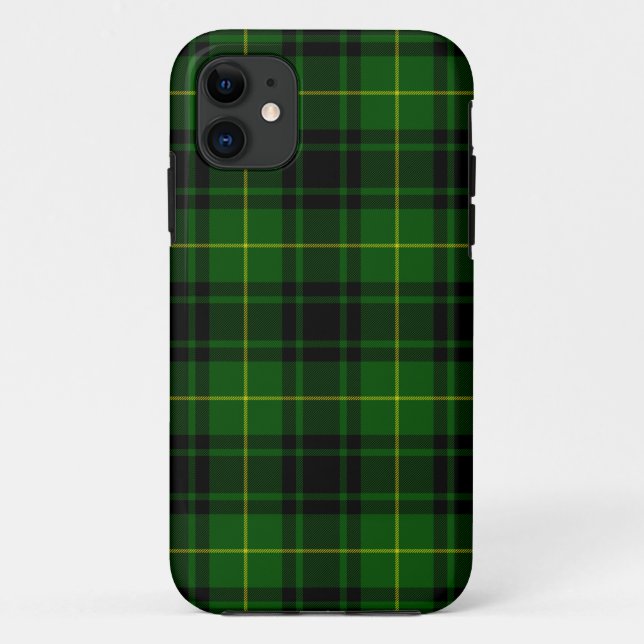 Capa Para iPhone 11 Xadrez verde MacArthur tartan (Verso)