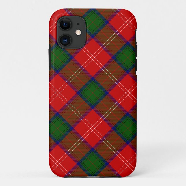Capa Para iPhone 11 Xadrez verde-tartan-tartan (Verso)