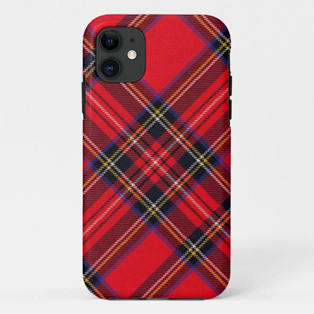 Capa Para iPhone 11 Xadrez vermelha de Stewart tartan (Verso)