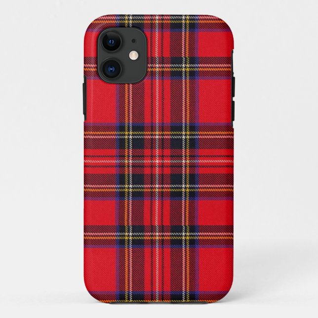 Capa Para iPhone 11 Xadrez vermelha de Stewart tartan (Verso)