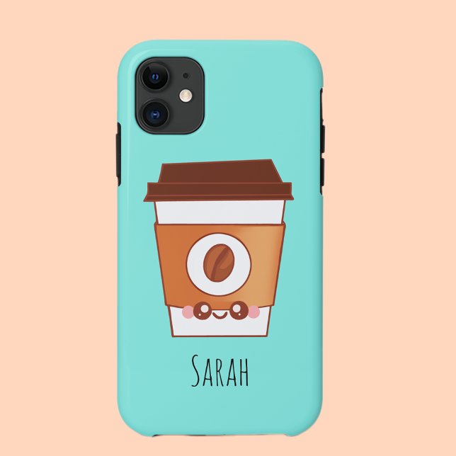 Capa Para iPhone 11 Xícara de papel de sobrevoo do café exclusiva (Criador carregado)