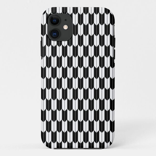 Capa Para iPhone 11 Yagasuri iPhone 5 preto e branco Japonês (Verso)