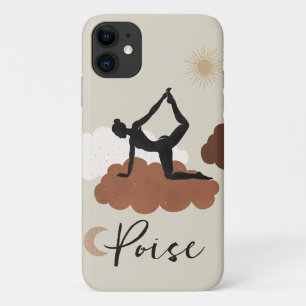 Capa Para iPhone 11 Yoga estimula silhueta poise saúde sol lua