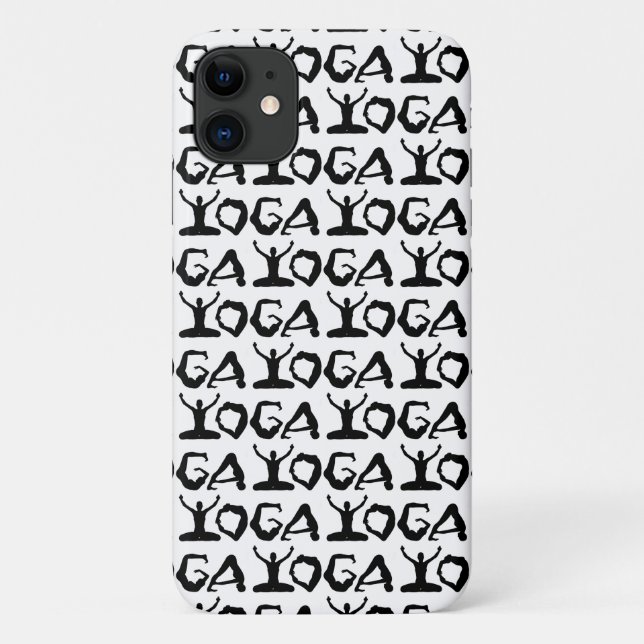 Capa Para iPhone 11 Yoga Silhouettes Preto E Branco (Verso)