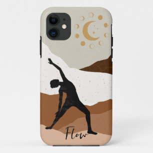 Capa Para iPhone 11 Yoga warrior pose silhueta meditation flow zen