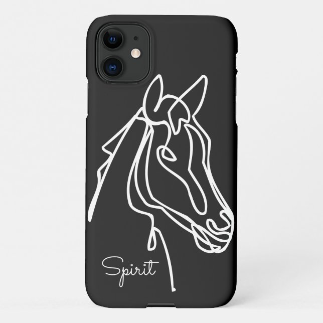 Capa Para iPhone 11 Zazzle Basic, personalizado por cavalos de arte de (Verso)