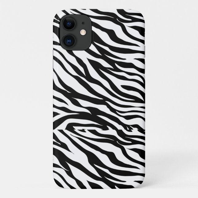 Capa Para iPhone 11 Zebra Animal Skin Impressão Pattern-15391 (Verso)