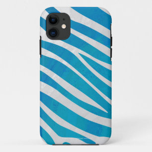 Capa Para iPhone 11 Zebra Blue e White Impressão