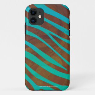 Capa Para iPhone 11 Zebra Brown e Teal Impressão